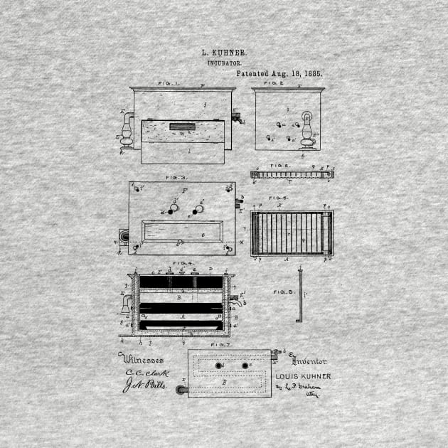 Incubator Vintage Patent Hand Drawing by TheYoungDesigns